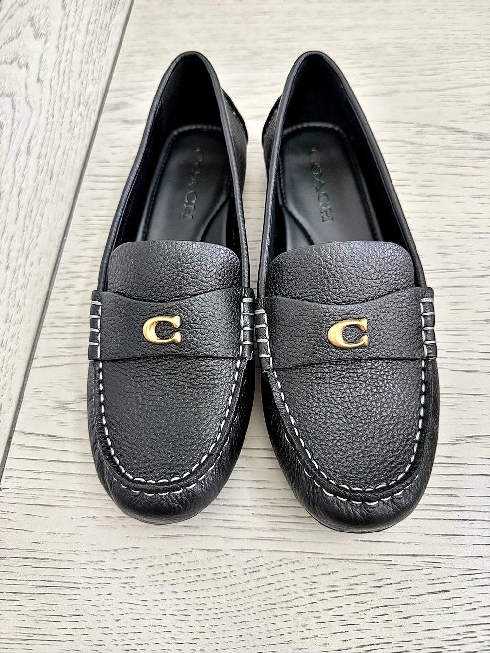 Coach Sculpted C Driver Loafer Black US 7B
